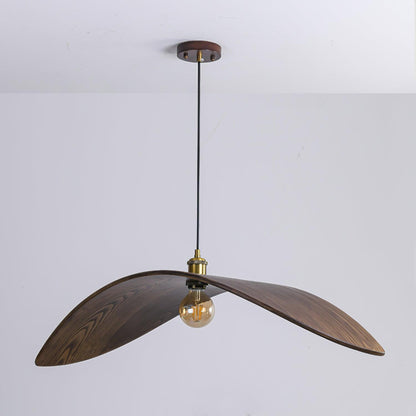 Lampe Pendante Bois Courbe Naturel - Foivo