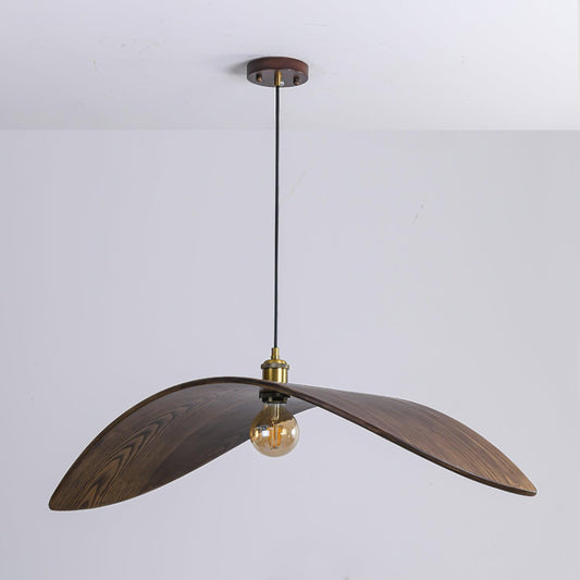 Lampe Pendante Bois Courbe Naturel - Foivo