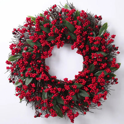 Guirlande de Noël Rouge aux Baies de Cerisier - Foivo
