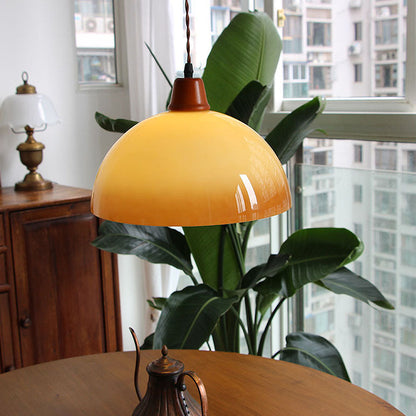 Lumière Suspendue en Verre Doré - Style Champêtre Rétro - Foivo
