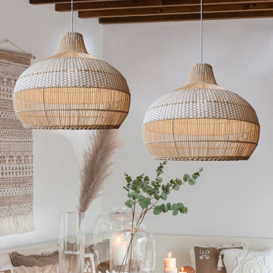 Lampe Suspendue En Osier Chic et Écologique - Foivo
