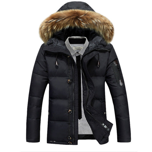 Manteau Hiver Homme Isolé et Chauffant au Col en Fausse Fourrure - Foivo