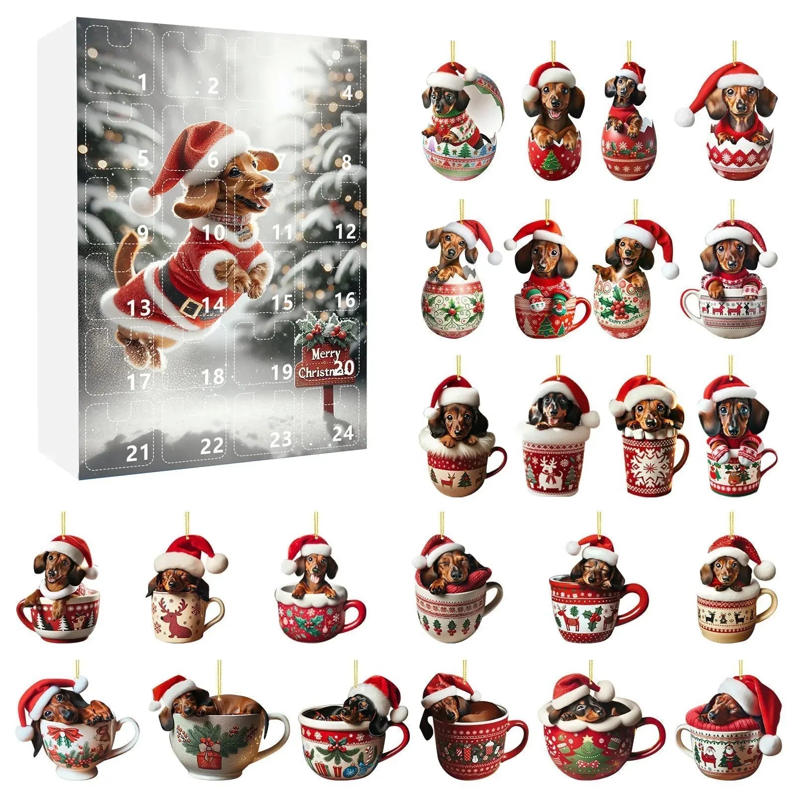 Calendrier de l'Avent Canin Amusant en Acrylique - Foivo