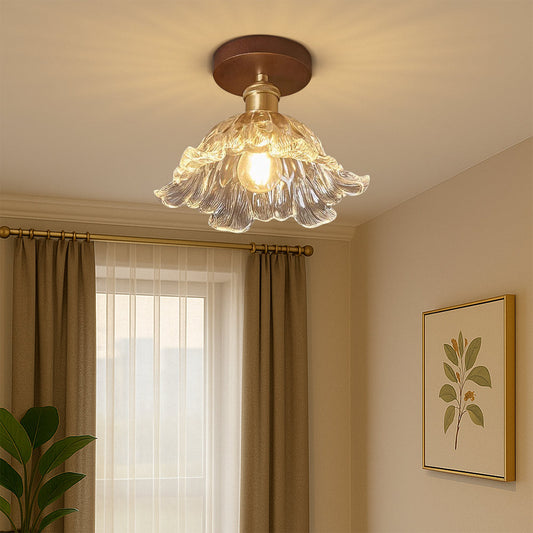 Luminaire en Verre Délicat avec Motifs Fleuris - Foivo