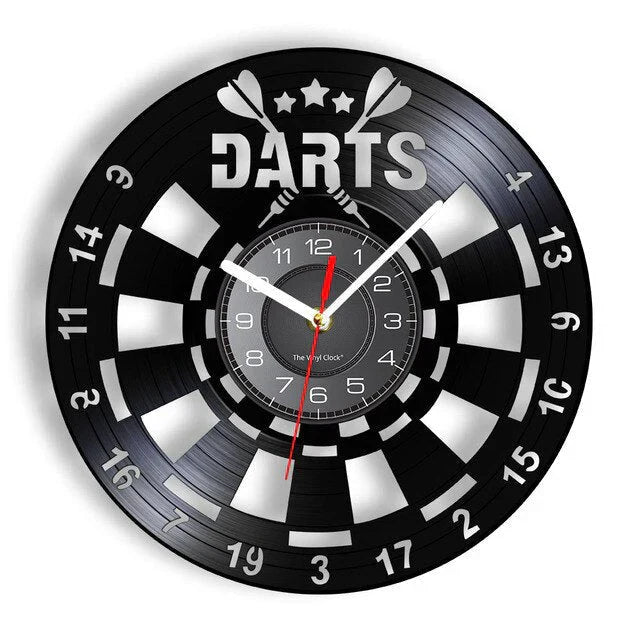 Horloge Murale Rétro avec Cible de Fléchettes - BlxckFR