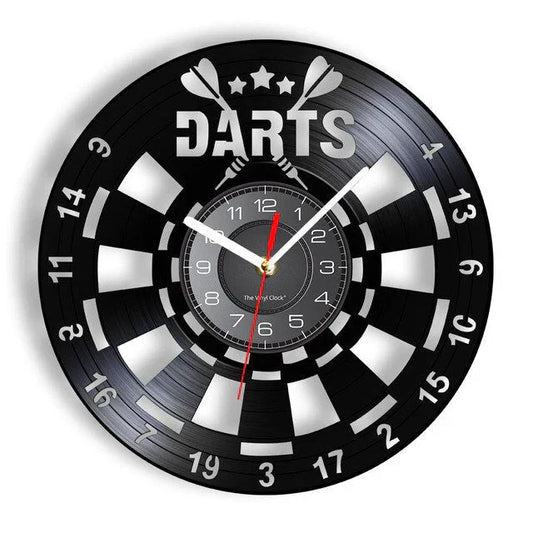 Horloge Murale Rétro avec Cible de Fléchettes - BlxckFR