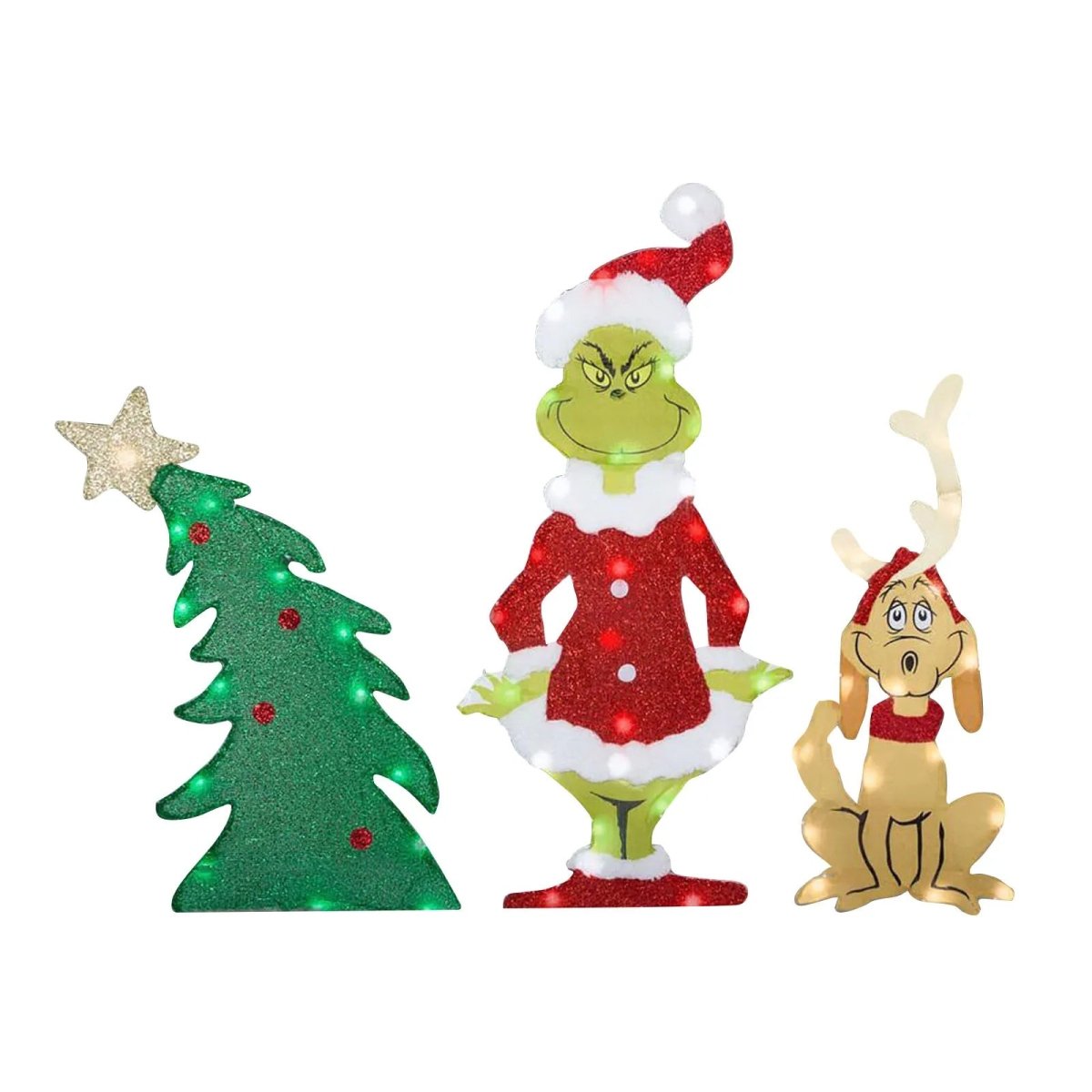 Décoration Jardin Grinch Festive avec Éclairage LED pour Extérieur 5