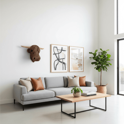 Décoration Murale Tête de Vache Rustique 2