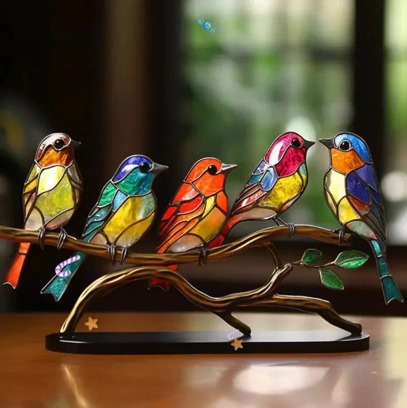 Décoration Fenêtre Oiseau Verre Lumineuse Durable - Foivo