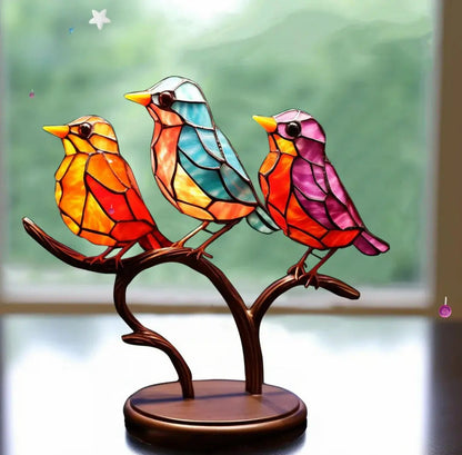 Décoration Fenêtre Oiseau Verre Lumineuse Durable