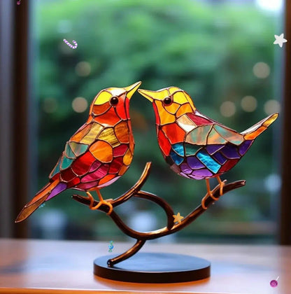 Décoration Fenêtre Oiseau Verre Lumineuse Durable