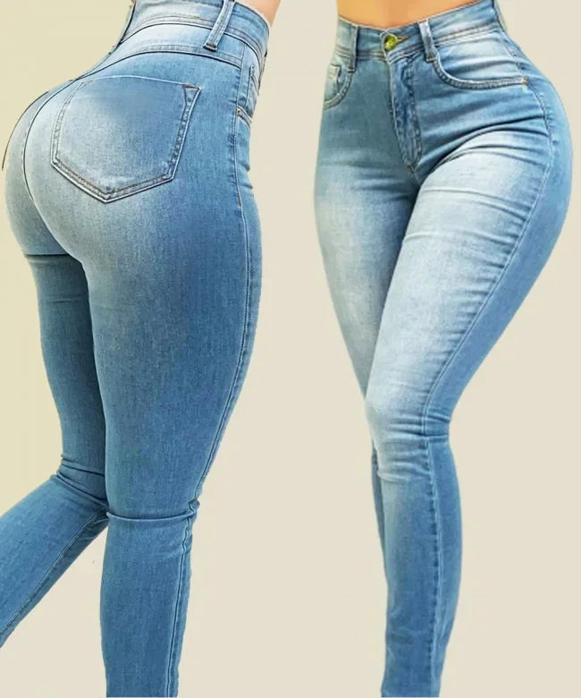 Jeggings Noir Élégants Taille Haute pour Femmes - Foivo