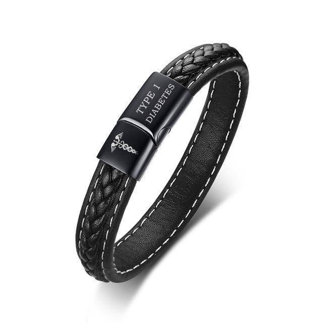 Bracelet Médical Cuir Élégant pour Diabétiques - Foivo