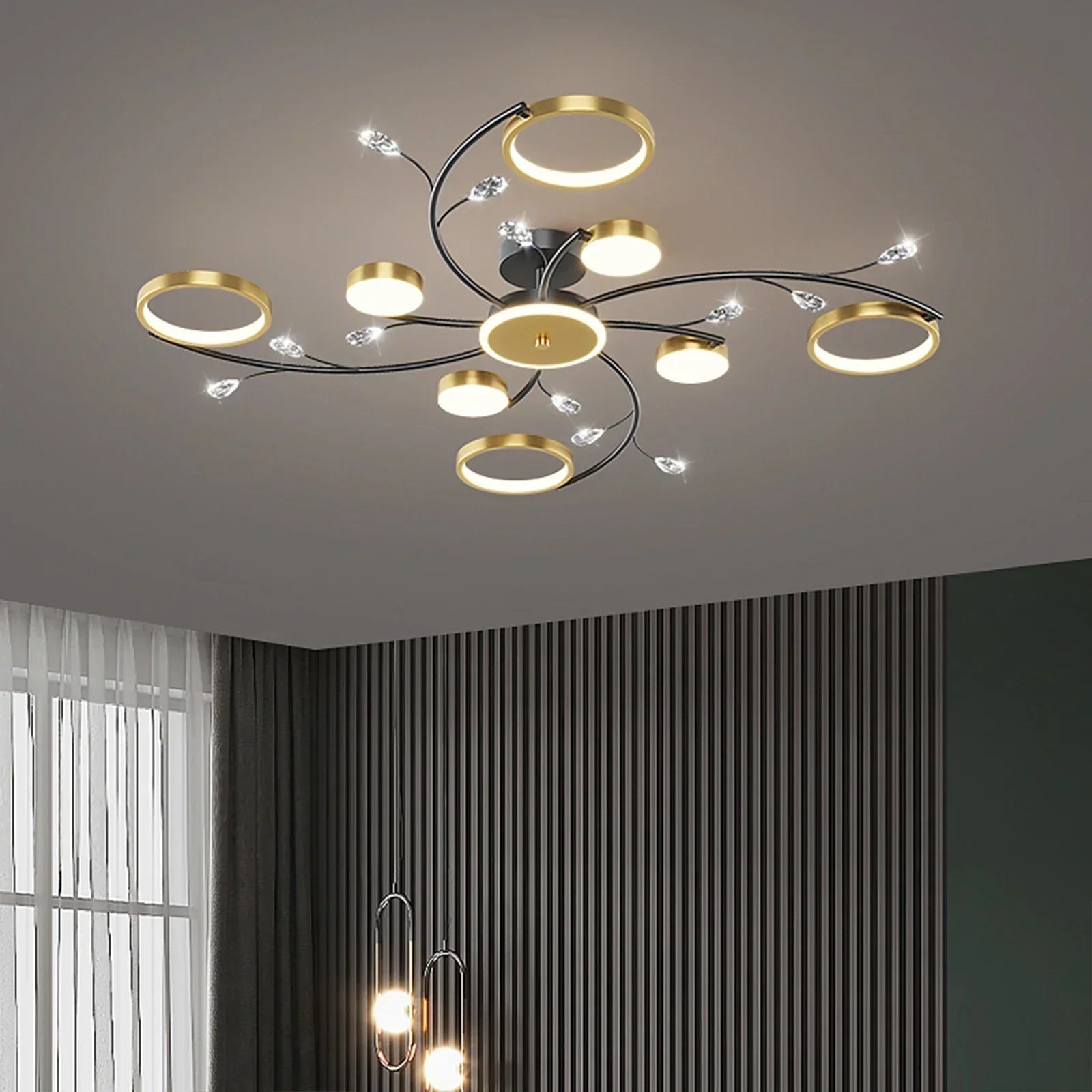 Luminaire Suspendu Réglable en Métal et Verre pour Cuisine Élégante - Foivo