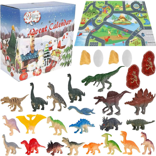 Calendrier d'Avent Dinosaures Éducatif avec 28 Figurines Réalistes - Foivo