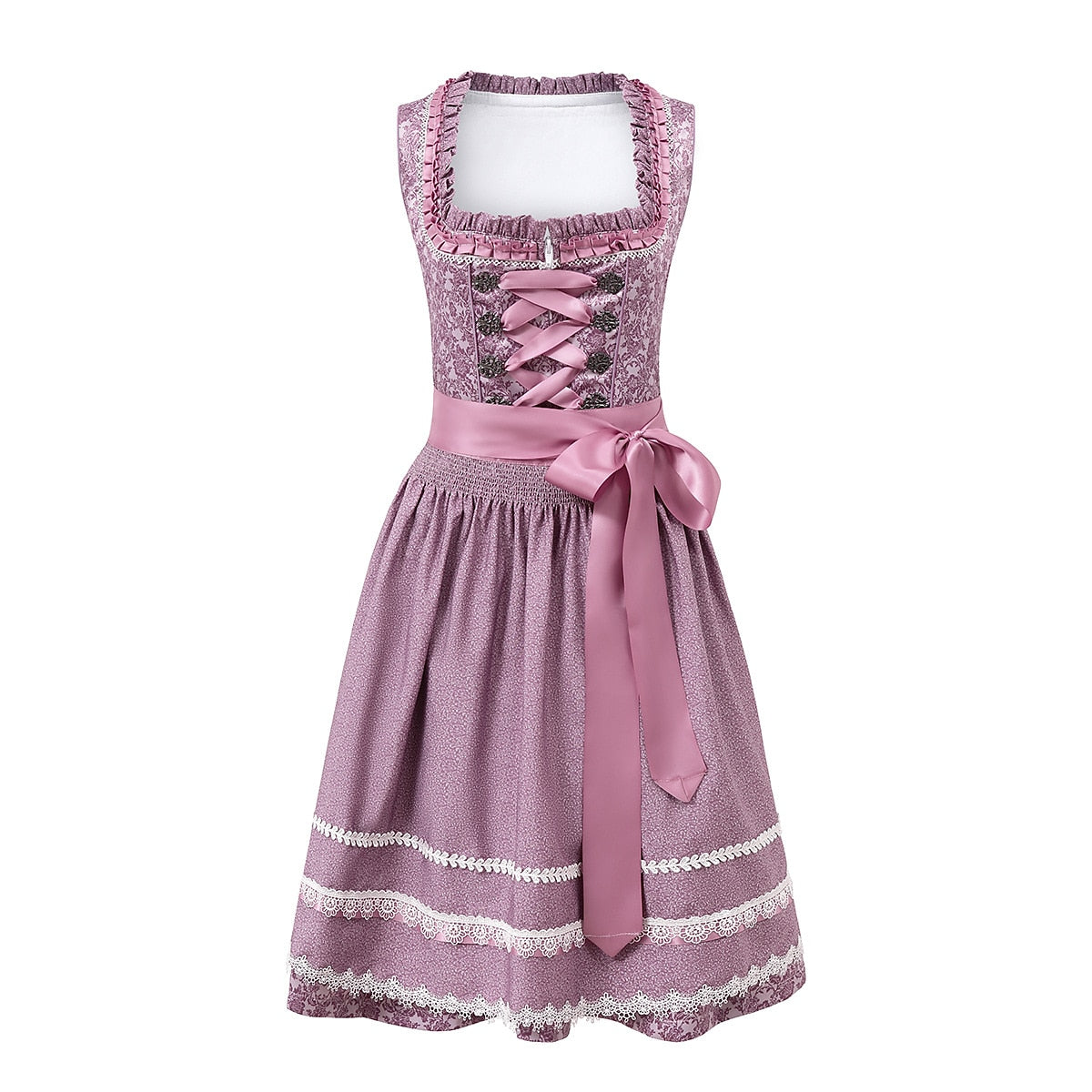 Robe Folklorique Allemande Élégante avec Dentelle pour Femmes - Foivo