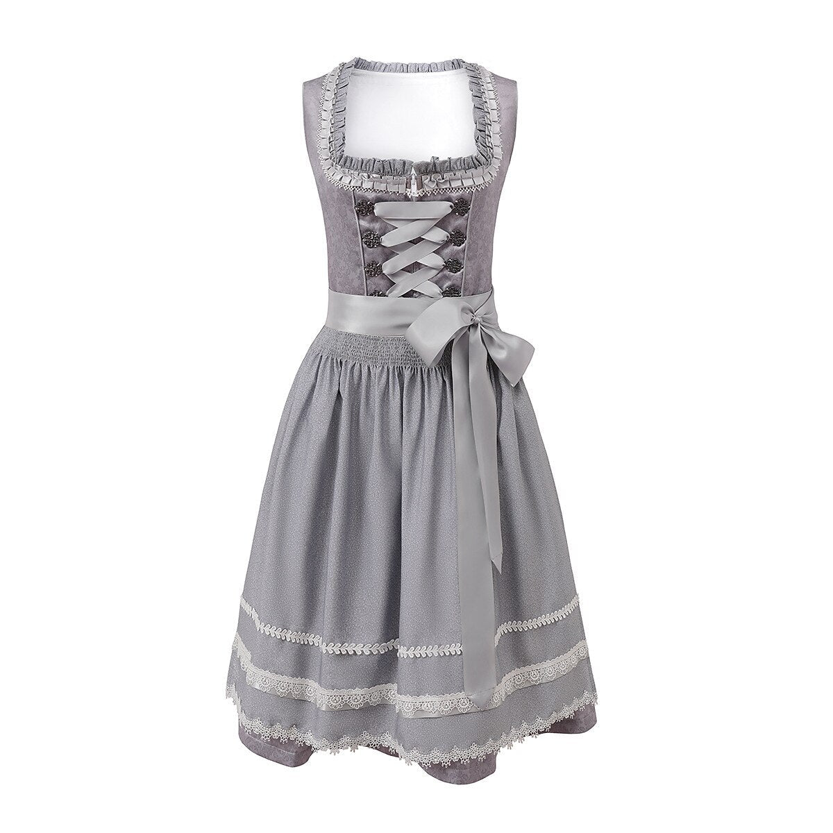 Robe Folklorique Allemande Élégante avec Dentelle pour Femmes