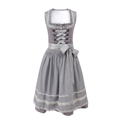 Robe Folklorique Allemande Élégante avec Dentelle pour Femmes