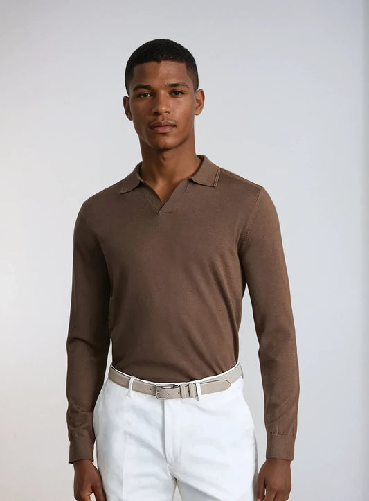Chemise Polo Classique Manches Longues pour Homme - Foivo