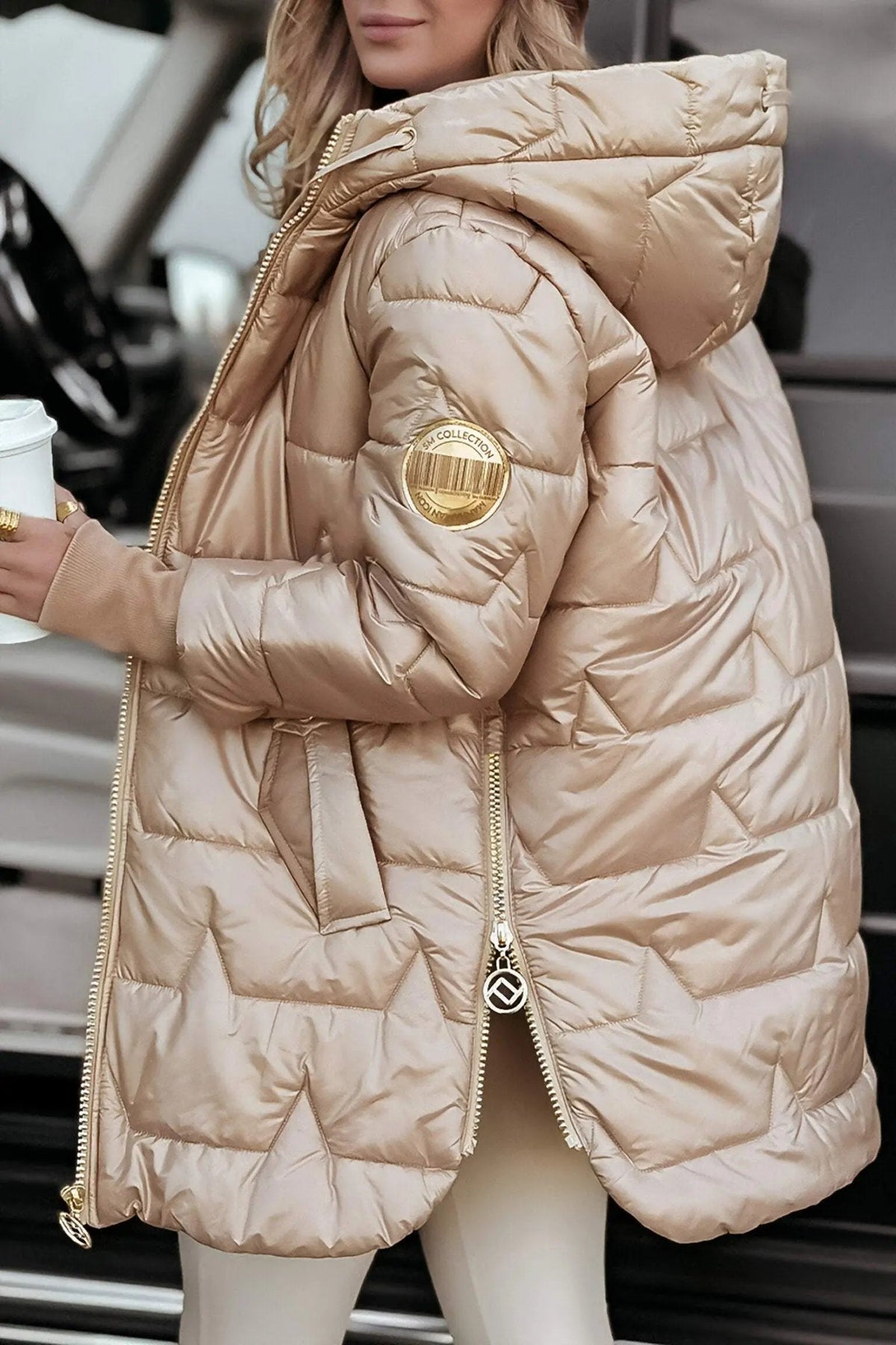 Doudoune Longue Femme Stylée avec Capuche 4