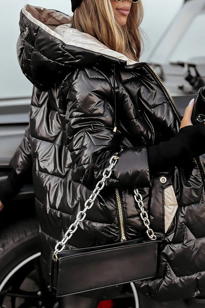 Doudoune Longue Femme Stylée avec Capuche 5