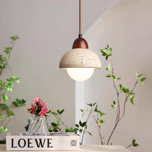Draftsman | Sculptural Mushroom Stone Pendant Lamp - Foivo