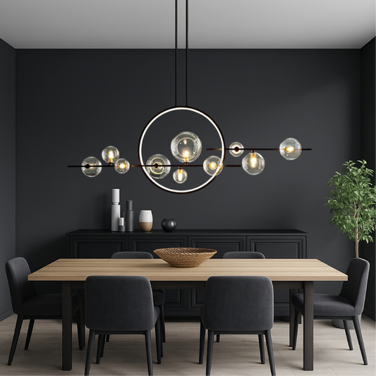 Lustre en Verre Design pour Cuisine | Éclairage Chic et Chaleureux - Foivo