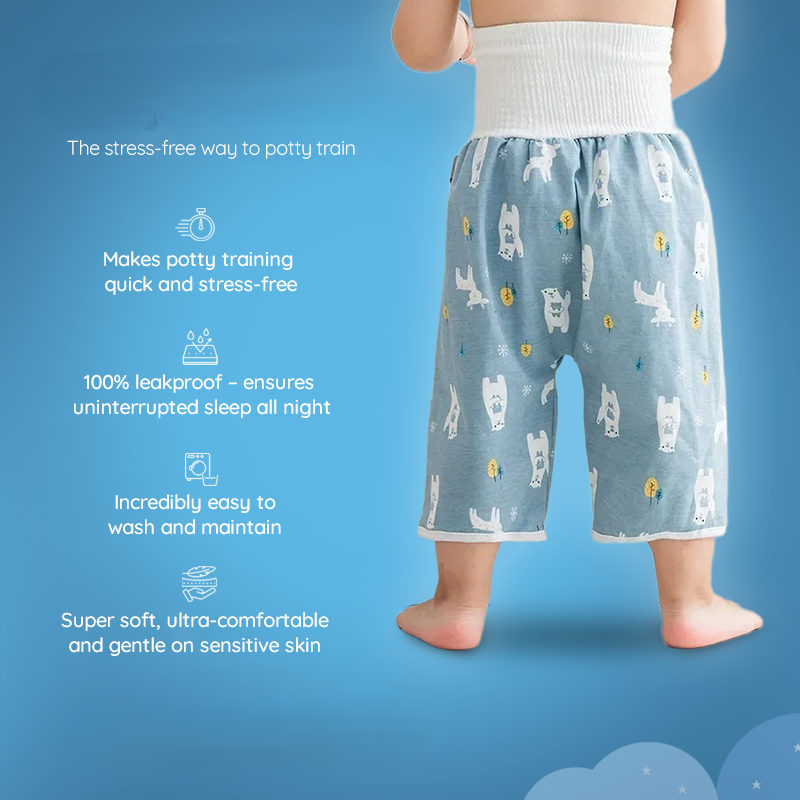 Culotte d'Apprentissage Étanche en Coton pour Bébé - BlxckFR