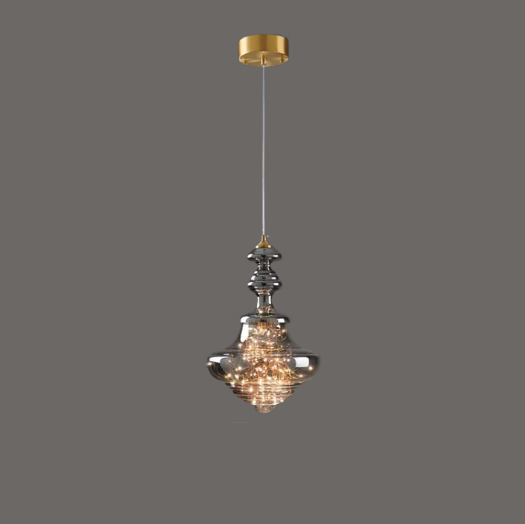 Luminaire Suspendu Chic en Verre et Métal pour Intérieur