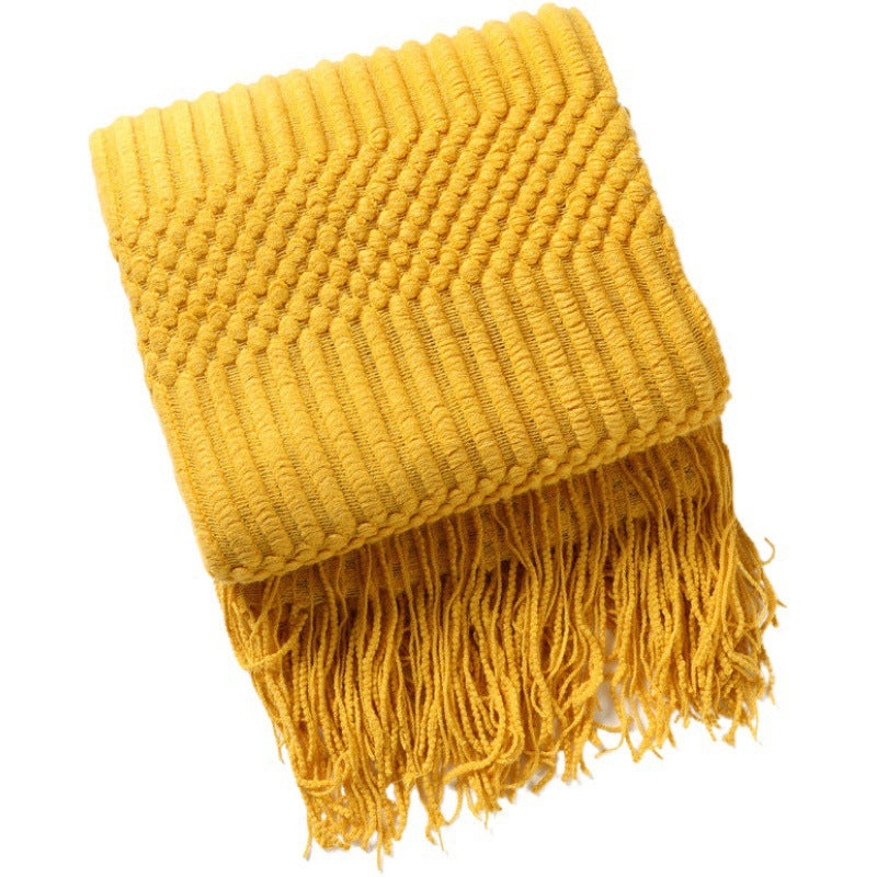 Plaid Tricot Texturé Unisexe Confortable - Foivo