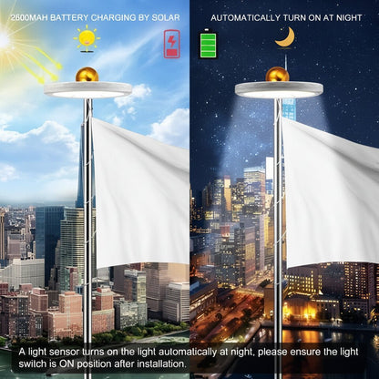 Éclairage Solaire Automatique pour Drapeaux 5