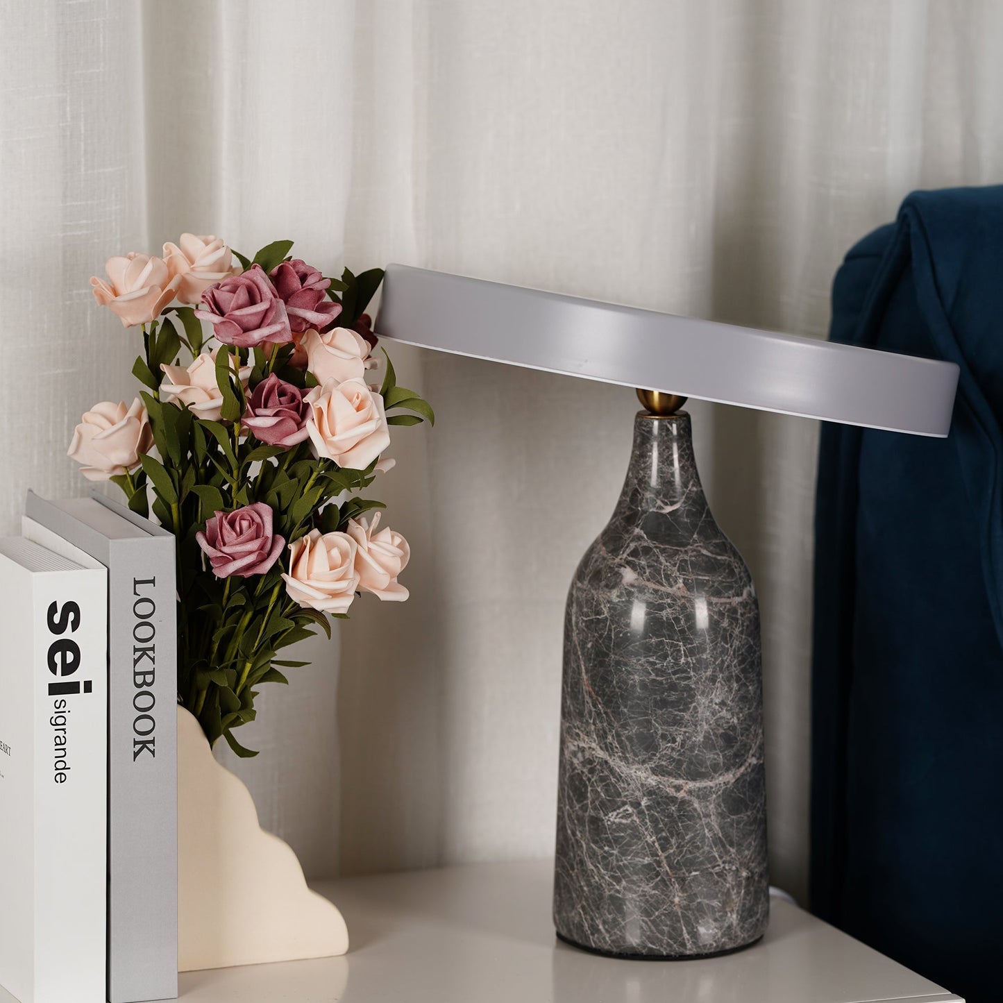 Lampe de Bureau Chic en Pierre | Éclairage Élégant et Chauffe