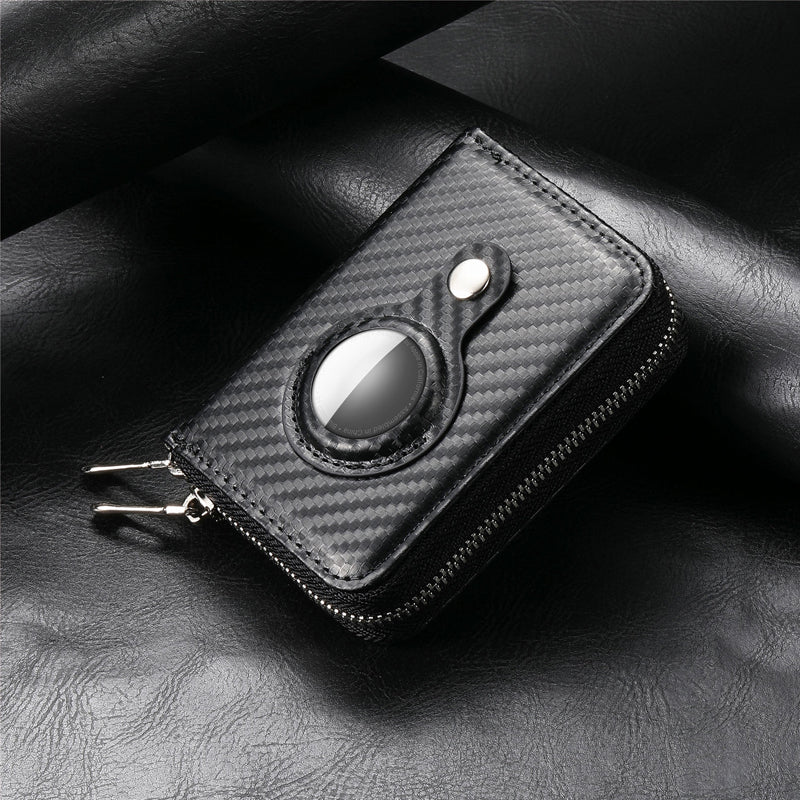 Portefeuille Cuir RFID Zippé avec Compartiment de Suivi - Foivo
