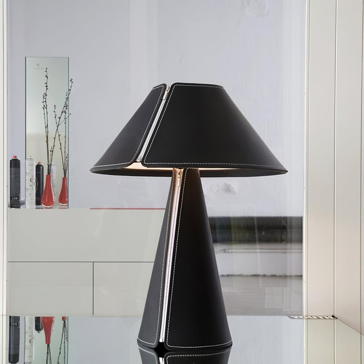 Lampe de Bureau Chic en Cuir et Acier