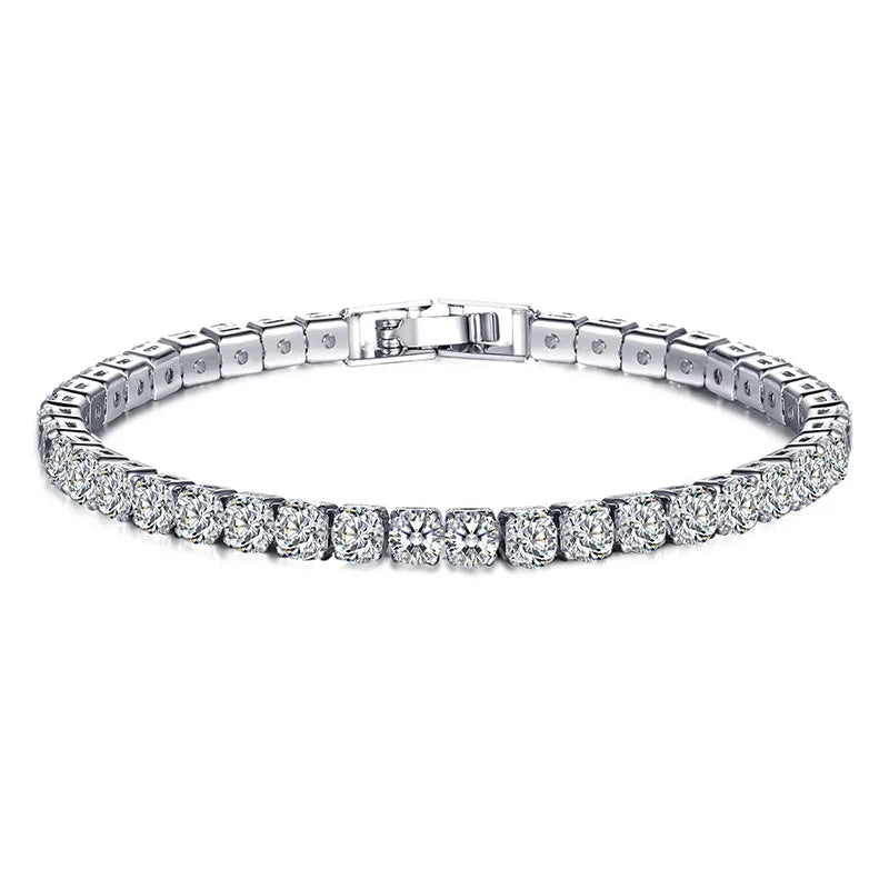 Bracelet Tennis Argent Luxe avec Pierres Brillantes - Foivo
