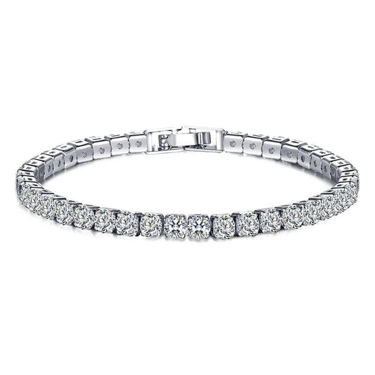 Bracelet Tennis Argent Luxe avec Pierres Brillantes - Foivo