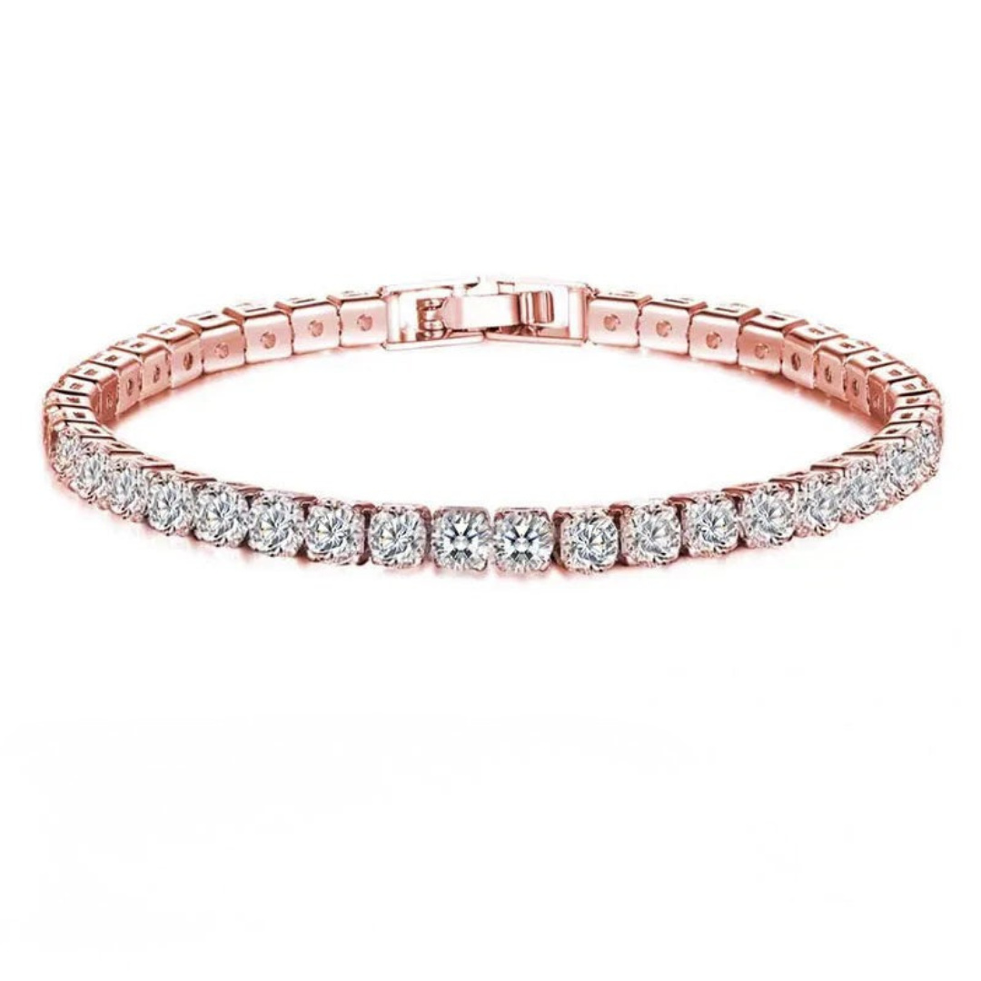 Bracelet Tennis Argent Luxe avec Pierres Brillantes