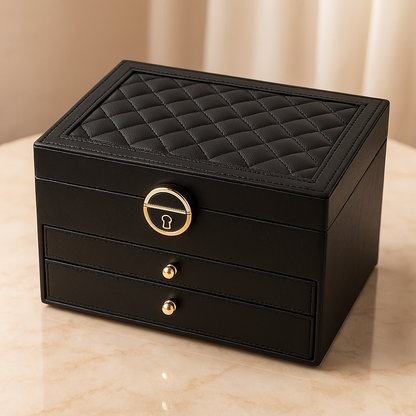 Boîte à Bijoux Cuir Rangement Organisateur