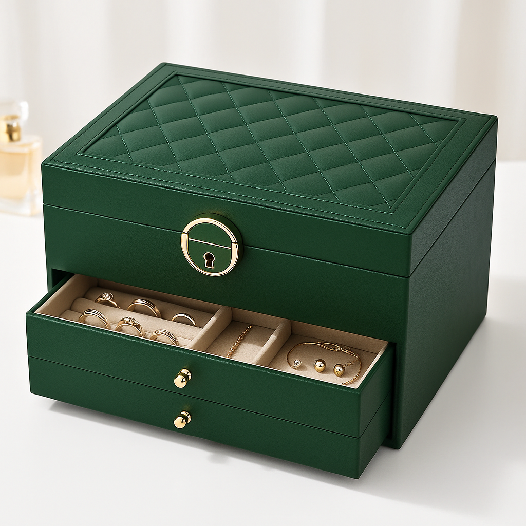 Boîte à Bijoux Cuir Rangement Organisateur - BlxckFR