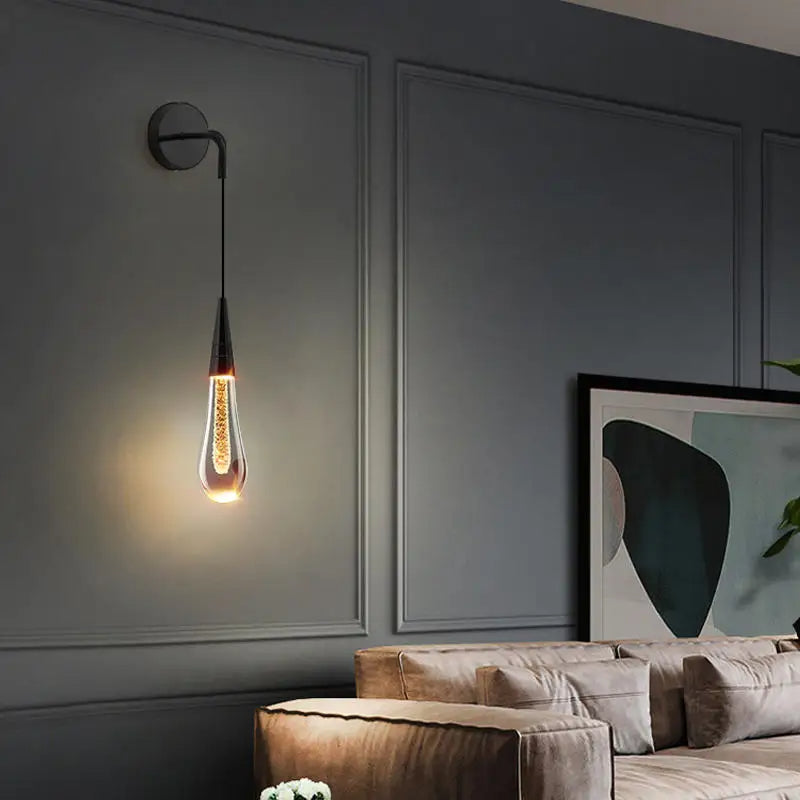 Lampe Murale Élégante en Verre Doré
