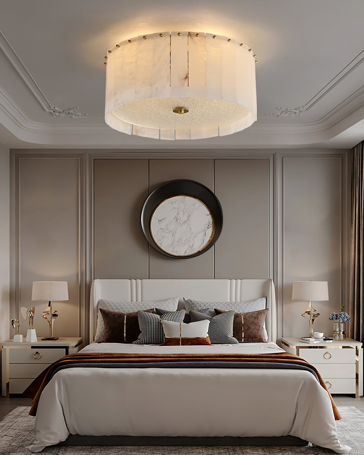 Lampe Plafond Design en Pierre | Chaude et Élégante
