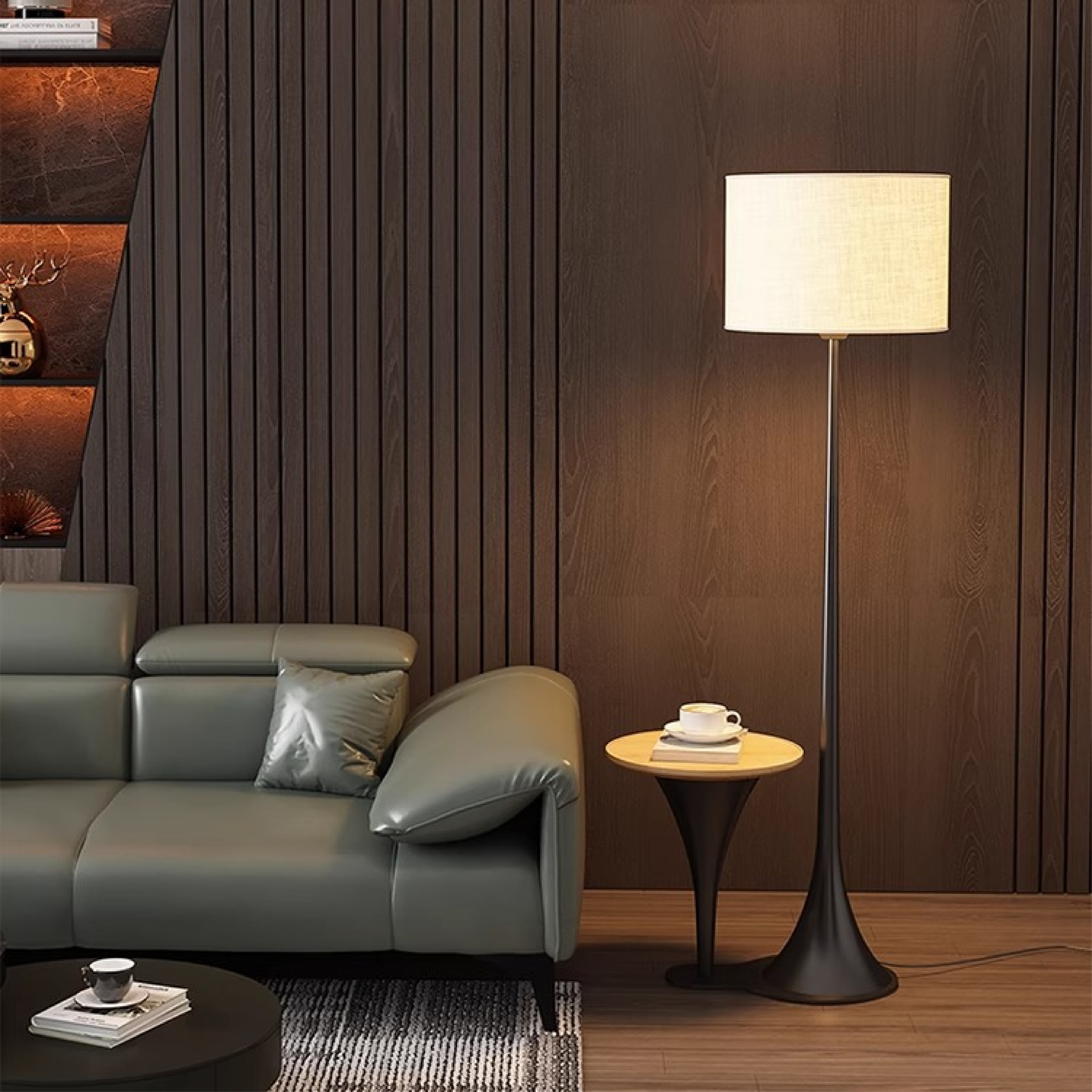Lampe sur Pied en Lin | Chic et Douce Harmonie - Foivo