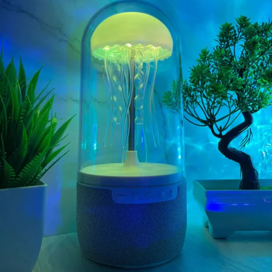 Enceinte Bluetooth Lumineuse Connectée Méduse avec Effets Néon 3