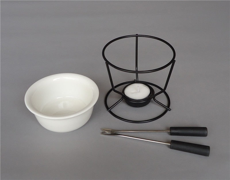 Ensemble à Fondue en Céramique Moderne pour Chocolat et Fromage 4