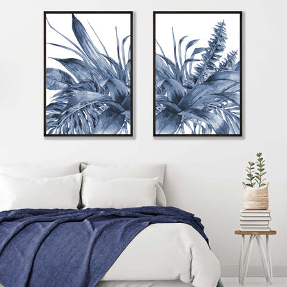 Ensemble d'Art Aquarelle Feuilles Tropicales 1