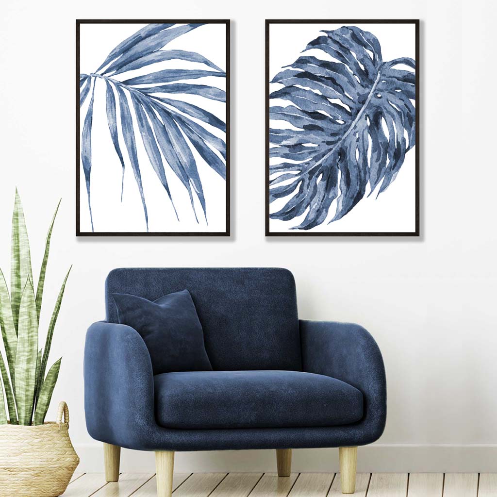 Ensemble d'Art Aquarelle Monstera Papyrus 1