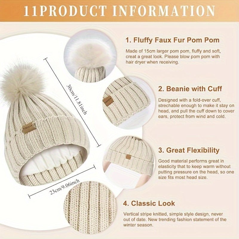 Ensemble Hiver Unisexe Bonnet Echarpe Gants Tactiles Confortables