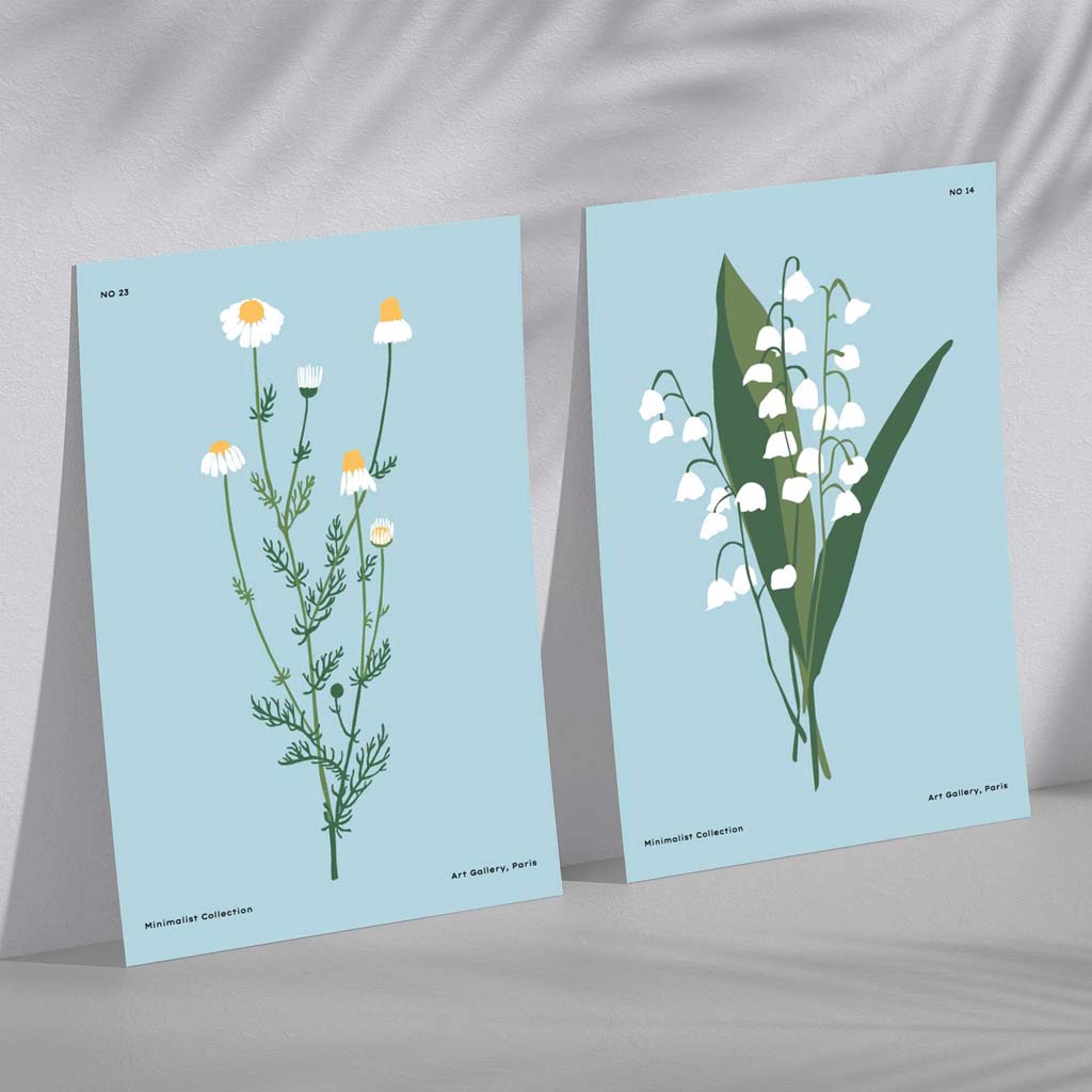Ensemble de 2 Illustrations de Fleurs Sauvages 2