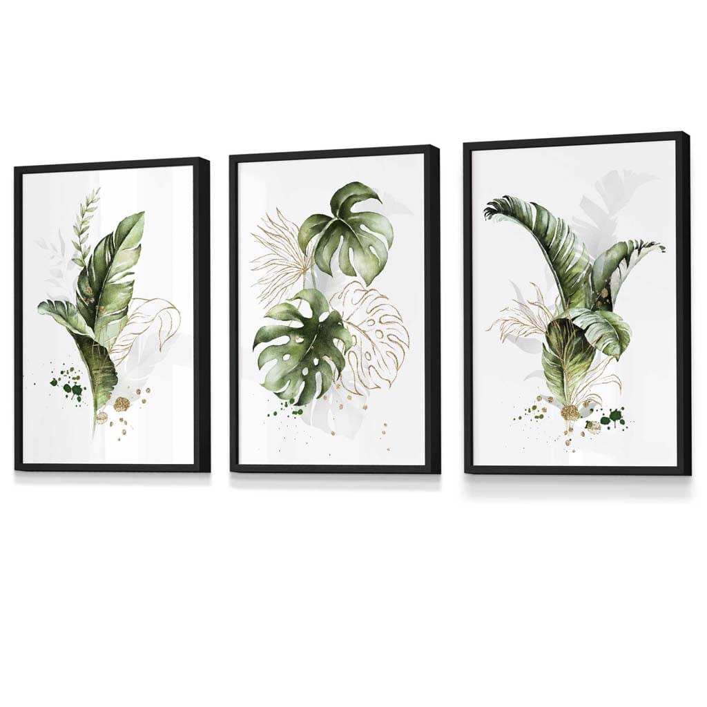 Ensemble de 3 Estampes Murales Botaniques Design Tropical 1