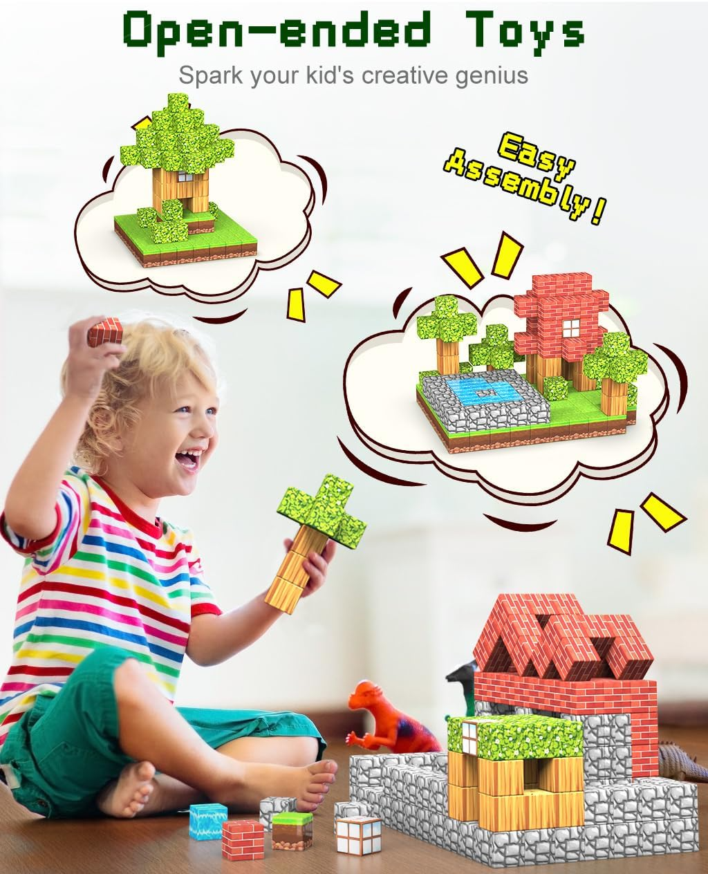 Ensemble de Blocs de Construction Magnétiques pour Enfants - Stimulez la Créativité et l'Apprentissage 1